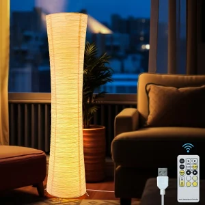 42" High, LED Soft Light With Paper Lamp Shade