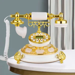 White Gold Luxury Retro European Style Antique Phone
