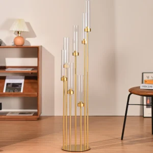 Floor Candle Holders 7 Arms Candelabra Clear Acrylic Shade