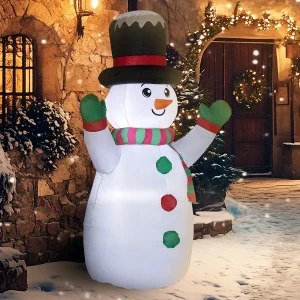 6' Christmas Inflatable Snowman with Led Lights