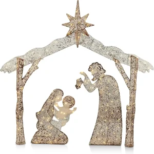 5FT Christmas Nativity Scene Yard 160 Pre-Lit LED Light