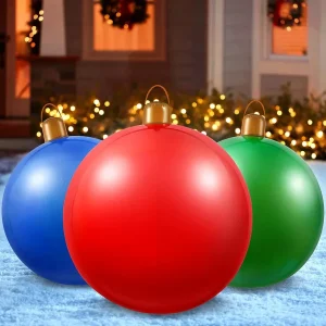 3PCS Outdoor Yard Inflatable Christmas Balls Decor