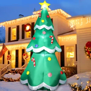 7FT Tall Outdoor Blow Up Christmas Tree Inflatable Decor